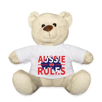 AUSSIE RULES - Teddy Bear - white - Front