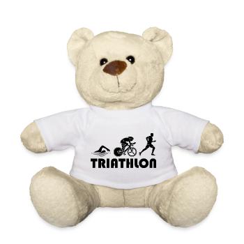 Triathlon Laufen Schwimmen Fahrrad Symbol icon - Teddy - Weiß - Vorne