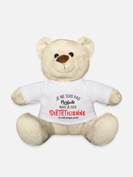 Pas parfaite mais diététicienne - Nounours - blanc