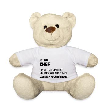 Ich bin Chef, ich irre mich nie! - Teddy - Weiß - Vorne