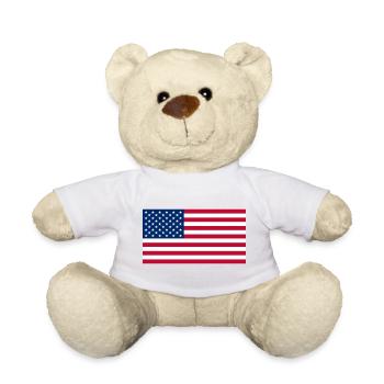 Stars and Stripes USA Flaggenkunst - Teddy - Weiß - Vorne