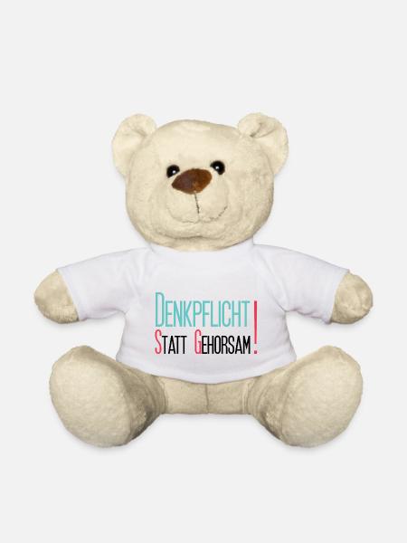 Denkpflicht statt Gehorsam - Teddy - Weiß