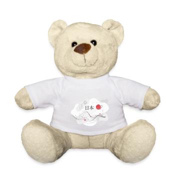 Inscription Japan with Japanese flag motif - Teddy Bear - white - Front
