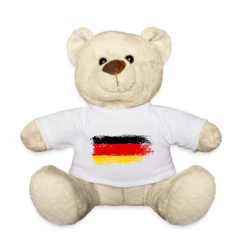 Pinselstrich Deutsche Flagge - Teddy - Weiß - Vorne