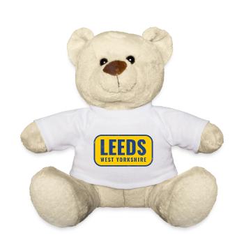 Leeds West Yorkshire Sign Design - Teddy Bear - white - Front