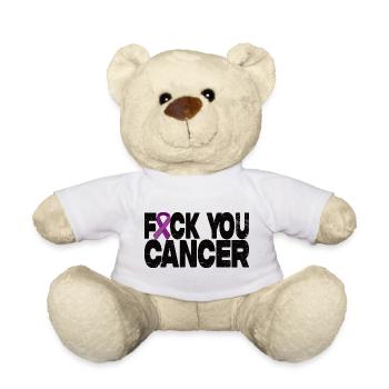 Fuck You Cancer - Purple Bow - Nounours - blanc - Devant