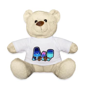 Kawaii-Eis am Stiel in Neon - Teddy - Weiß - Vorne