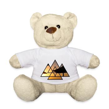 T-Shirt Triangle Umbrellas Gift Holiday - Teddy Bear - white - Front