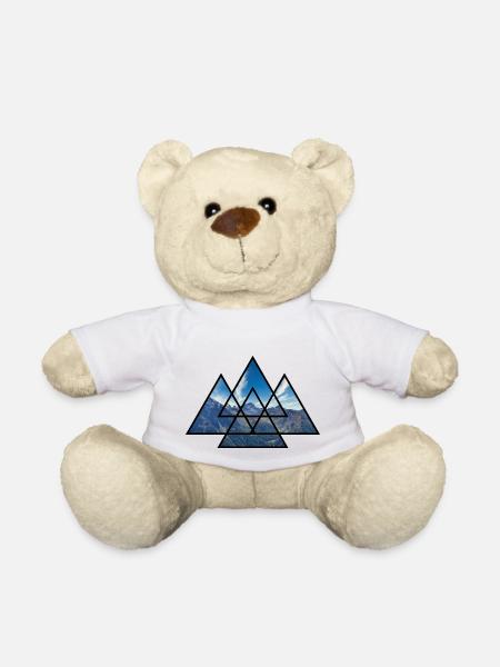 T-Shirt Dreiecke Alpen Berg Wandern Natur Geschenk - Teddy - Weiß