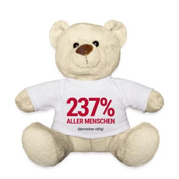 Ironie Wortwitz - Menschen übertreiben völlig - Teddy - Weiß - Vorne