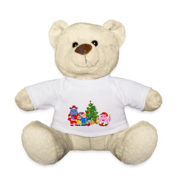 Weihnachten Nilpferd Hippo Geschenkidee Weihnacht - Teddy - Weiß - Vorne