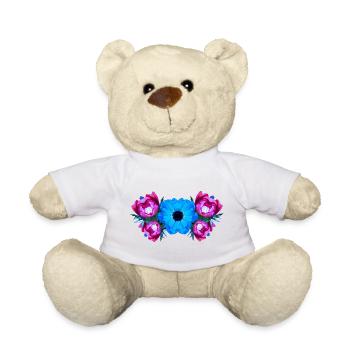 shirt blumenmuster, Anemonenmuster wasserfarbe - Teddy - Weiß - Vorne