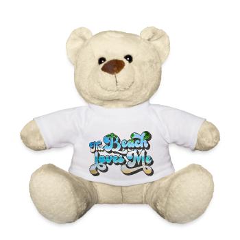 Der Strand liebt mich - lustiges Vintage-Retro-Design - Teddy - Weiß - Vorne