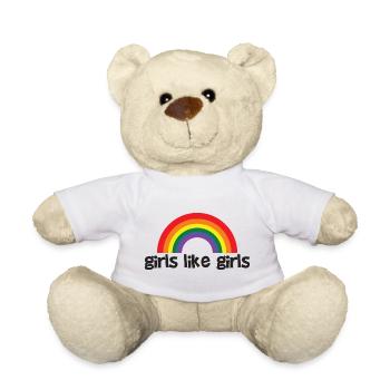 Girls like girls - rainbow pride LGBTQ design - Teddy - Weiß - Vorne