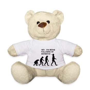 Affen Evolution Verfolgt von Affen Witziges Design - Teddy - Weiß - Vorne