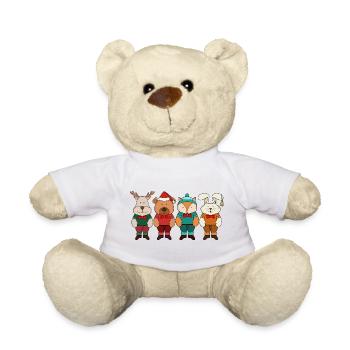 Entzückende Tiere bereit für den Winter - Teddy - Weiß - Vorne