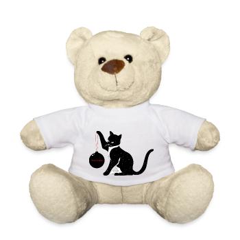 Christmas Cat Merry Catmas Bullet Gift - Teddy Bear - white - Front