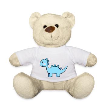 Süßer Blauer Dinosaurier Geschenkidee Baby Kinder - Teddy - Weiß - Vorne