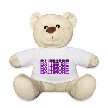 Lettrage Baltimore USA - Nounours - blanc - Devant