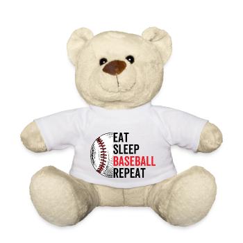 Manger dormir Baseball Répéter - Nounours - blanc - Devant