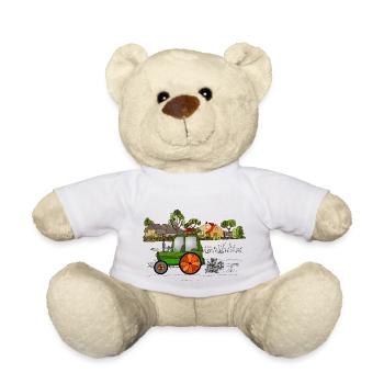 Tractor - Teddy Bear - white - Front