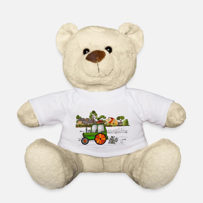 Tracteur - Nounours - blanc