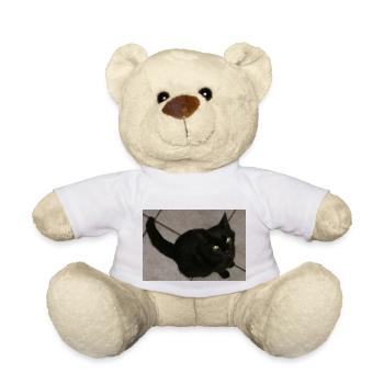 Schwarze Katze - Teddy - Weiß - Vorne