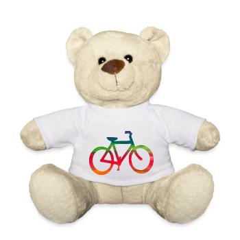 Vélo abstrait aux couleurs vives - Nounours - blanc - Devant