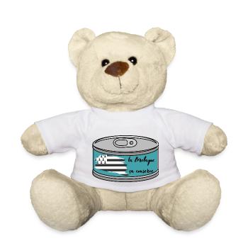 la bretagne sa conserve cadeau homme femme enfant - Nounours - blanc - Devant