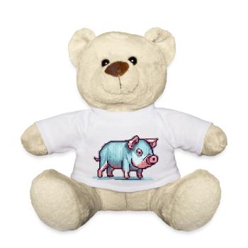 Une excellente facture de maison en look pixel 8 bits - Nounours - blanc - Devant