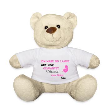 Je t'ai tant attendu PNK BLK - Nounours - blanc - Devant