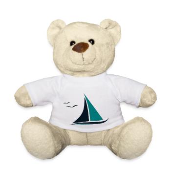 Voilier, Mouettes,Mer, Voile - Nounours - blanc - Devant