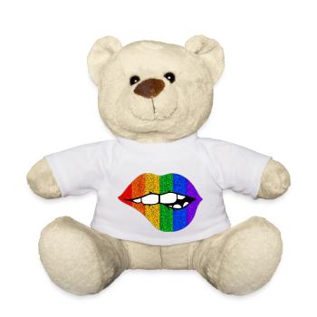LGBTQ+ LIPS BITING PRIDE - Teddy - Weiß - Vorne