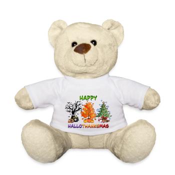 Joyeux arbre de Noël Hallothanksmas - Nounours - blanc - Devant