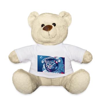 Astronaut cat in space - Teddy Bear - white - Front