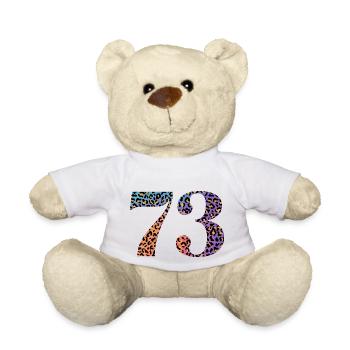 73. Geburtstag Leopard - Teddy - Weiß - Vorne