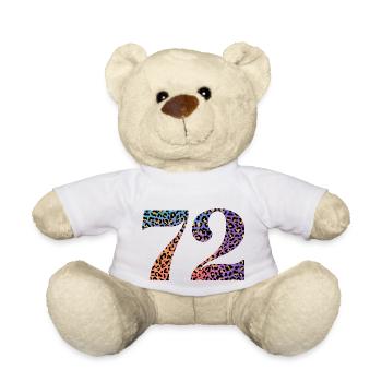72. Geburtstag Leopard - Teddy - Weiß - Vorne