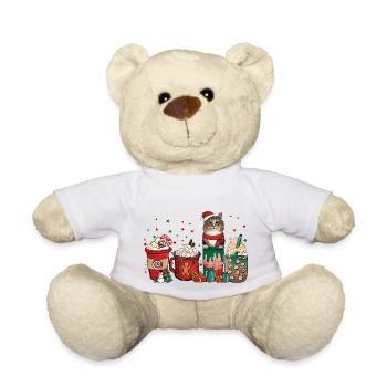 Norweigan Forest Coffee Coffee Cups Santa Cat - Teddy Bear - white - Front