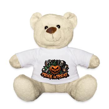 Süßes oder Saures Halloween Kürbis Horror Gesicht - Teddy - Weiß - Vorne
