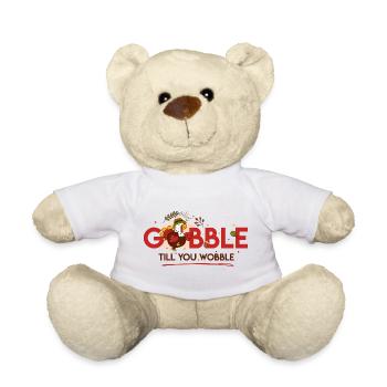 Lustiger Truthahn, Gobble Gobble Til You Wabble. - Teddy - Weiß - Vorne