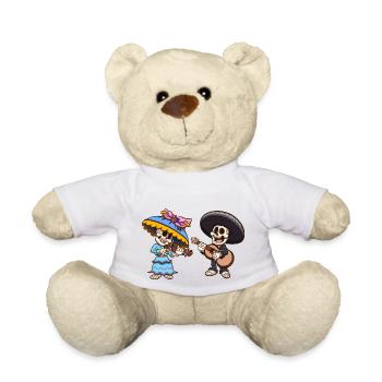 Mexikanische Mariachi und Catrina Skelette - Teddy - Weiß - Vorne