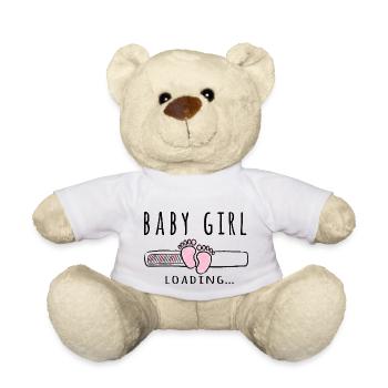 Grossesse Bébé fille Annoncer La Grossesse Fille - Nounours - blanc - Devant