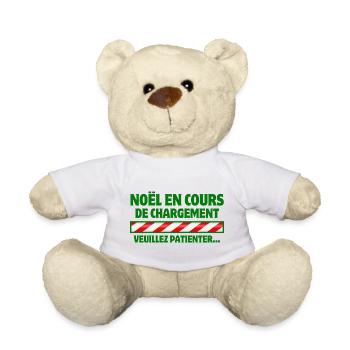Noël, joyeux Noël, joyeuses fêtes - Nounours - blanc - Devant
