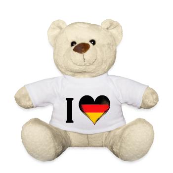 Herz aus Deutschlandflagge - Teddy - Weiß - Vorne