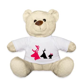 Christmas deer heads - Teddy Bear - white - Front