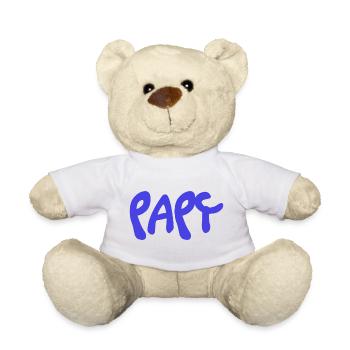 PAPY. FÊTE DES PÈRES. BONNE FÊTE PAPY. JE T'AIME. - Nounours - blanc - Devant