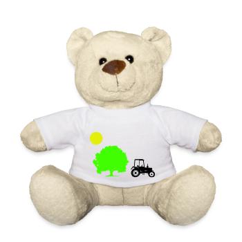 tractor - Teddy Bear - white - Front