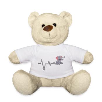 Elefant Herzschlag Niedliches Design - Teddy - Weiß - Vorne