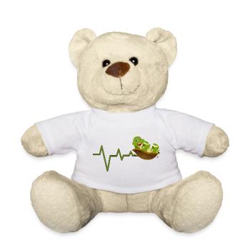 Niedliches Reptil Herzschlag Maskottchen - Teddy - Weiß - Vorne