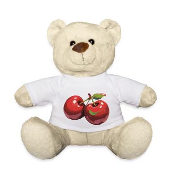 Cerises rouges Cerises cerises cerise - Nounours - blanc - Devant